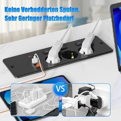 پریز رومیزی ۷ کاره با USB】برند HITRENDS با شارژر سریع PD20W Type C