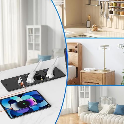 پریز رومیزی ۷ کاره با USB】برند HITRENDS با شارژر سریع PD20W Type C