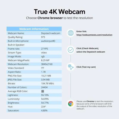 وب کم DEPSTECH 4K مدل DW50