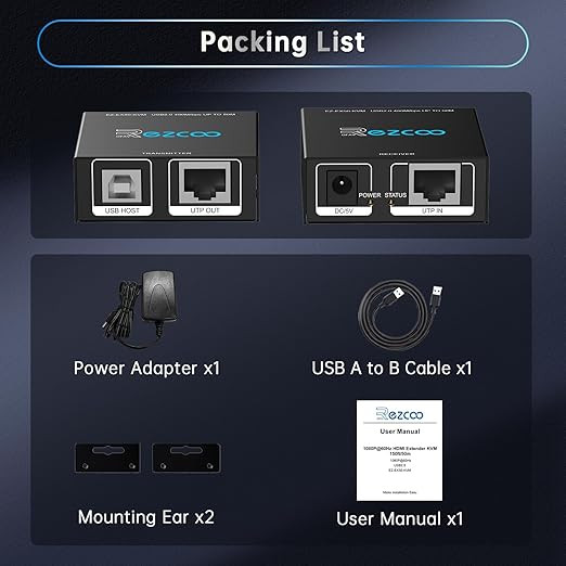 سوئیچ KVM اکستندر HDMI از نوع USB به RJ45 با پشتیبانی از کابلهای Cat5e/6/7 و رزولوشن 1080P