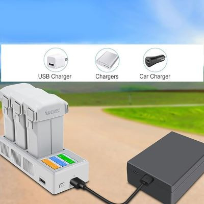 هاب شارژ باتری پهپاد با نمایشگر LCD USB