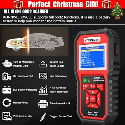 دیاگ خودرو OBD2 همه سیستم 850 KONNWEI KW