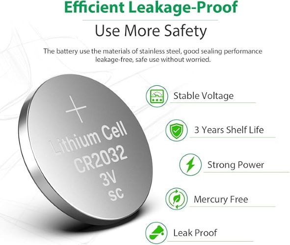 باتری لیتیومی LiCB CR2032 3V، 10 عددی