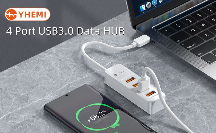 هاب شیائومی یائومی 4پورت تایپ سی USB 3.0 Type C مارکYHEMI