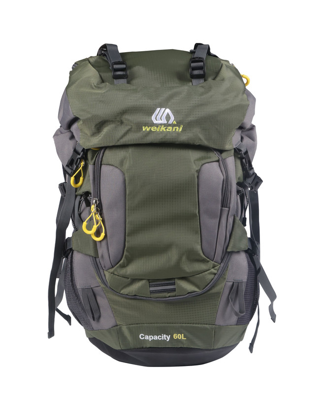 کوله پشتی کوهنوردی OUTDOOR 60 L زیتونی برند از Weikani