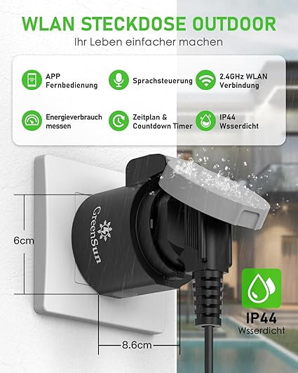 پریز هوشمند 16 آمپر GreenSunدارای WIFI