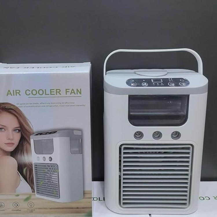 کولر رومیزی شارژی مدل F14 با مه پاش , 5 سرعته رطوبت ساز