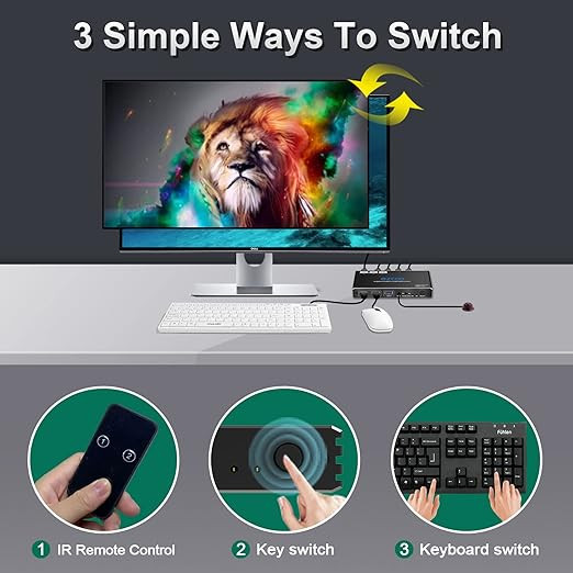 اسپلیتر سوئیچ ۲ پورت HDMI 4K برند EZCOO