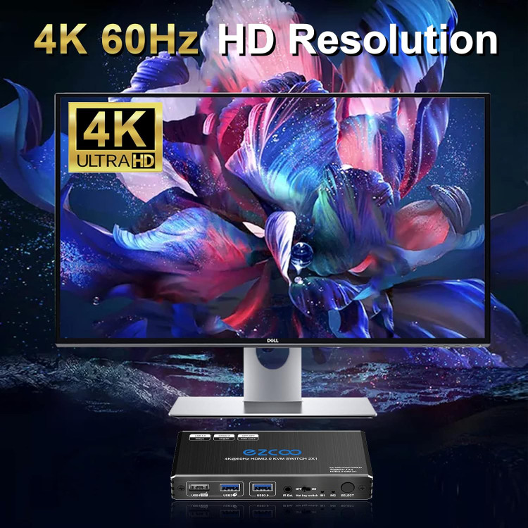 اسپلیتر سوئیچ ۲ پورت HDMI 4K برند EZCOO