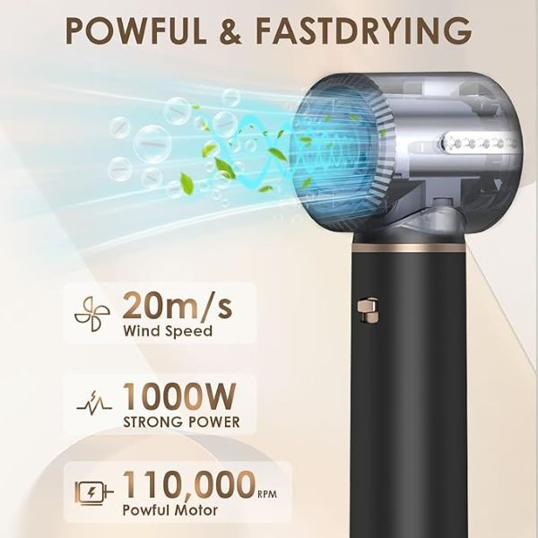 سشوار 5 کاره 1000 وات، برس دمنده، حالت دهنده مو با هوا برند HyAdierTech