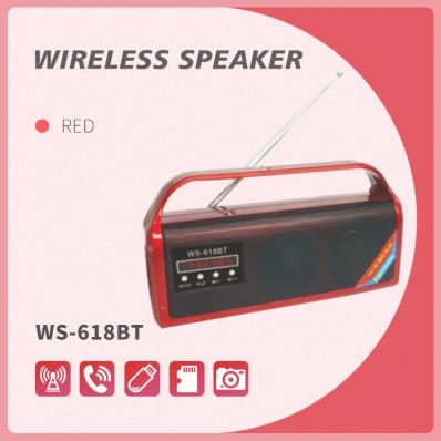 رادیو و اسپیکر بلوتوثی - رم خور WS-618BT شارژی