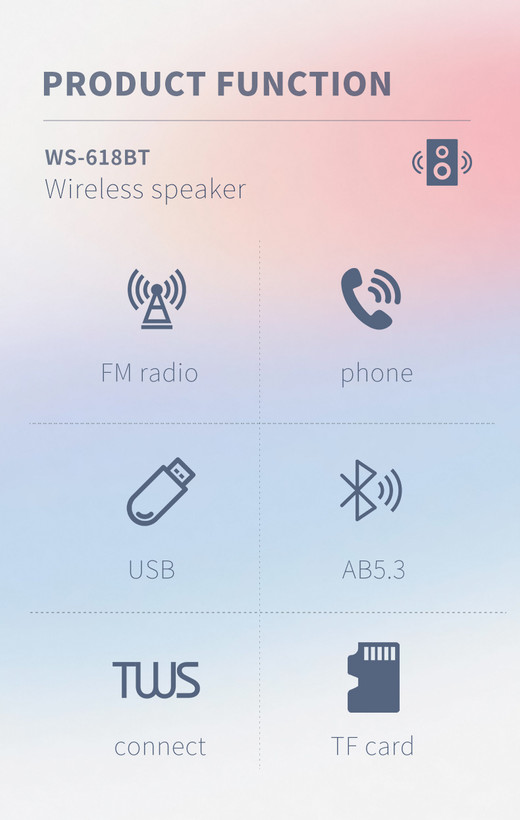 رادیو و اسپیکر بلوتوثی - رم خور WS-618BT شارژی