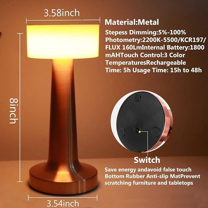 چراغ رومیزی LED طلایی LED DESK LAMP