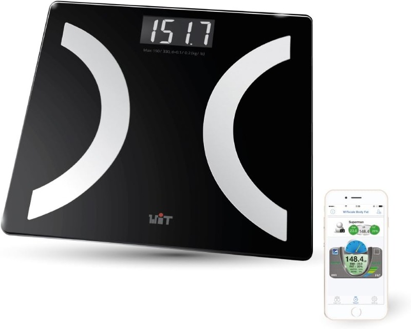 ترازوی دیجیتال هوشمند بلوتوثی WiTscale S220 اتصال به موبایل نشان دهنده چربی بدن