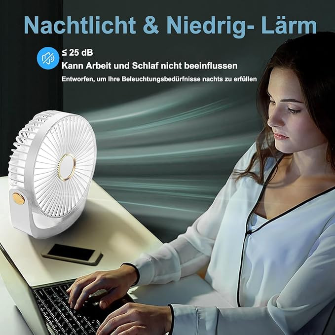 پنکه رومیزی قابل حمل با چراغ خواب FGHB مدل TP-020L