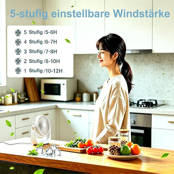 پنکه رومیزی قابل حمل با چراغ خواب FGHB مدل TP-020L