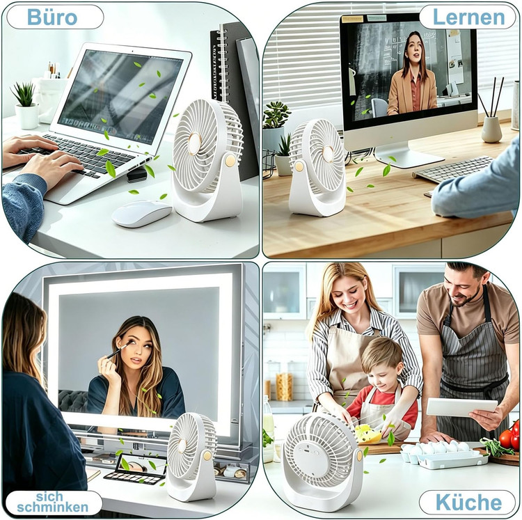 پنکه رومیزی قابل حمل با چراغ خواب FGHB مدل TP-020L