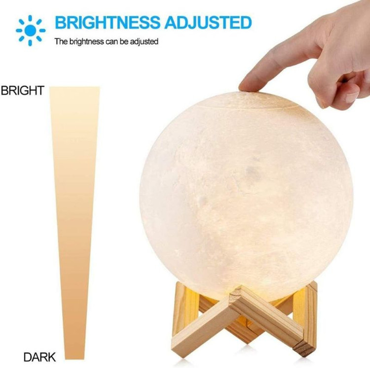 چراغ ماه 3D MOON LAMP پایه چوبی