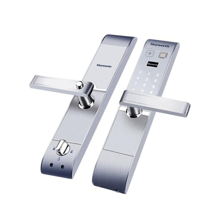 قفل هوشمند درب ضد سرقت Skyworth  مدل SKY-001-RFPDA-S دارای اثر انگشت،رمز، کارت هوشمند و کلید