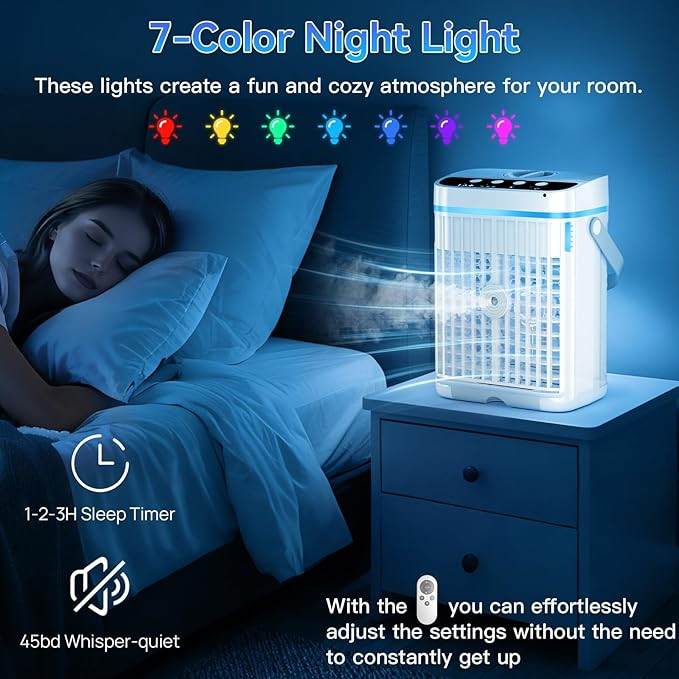 کولر آبی رومیزی USB با مخزن آب و یخ و نورپردازی RGB TT_13