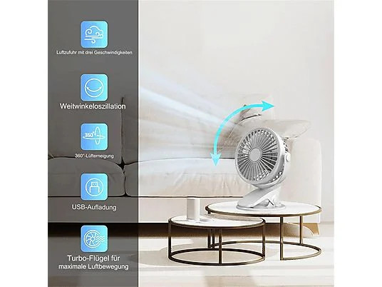 پنکه کلیپسی رومیزی P001، پنکه قابل حمل مینی USB بی صدا با 3 سرعت داری چراغ شب(صورتی)