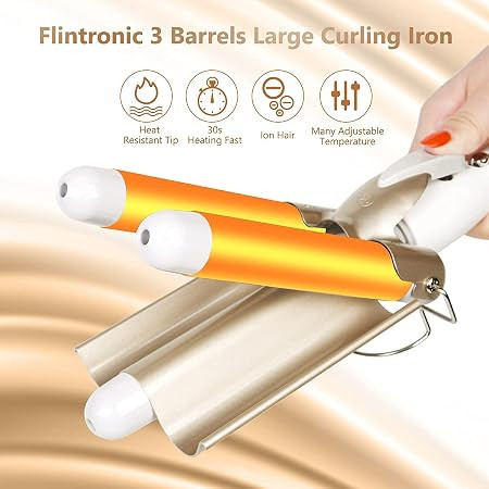 فرکننده مو FLITRONIC مدل HE-19 ، میله فرکننده مو با طول موج 3 اینچ