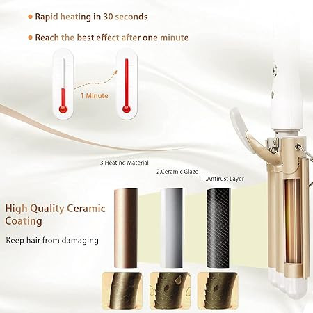 فرکننده مو FLITRONIC مدل HE-19 ، میله فرکننده مو با طول موج 3 اینچ