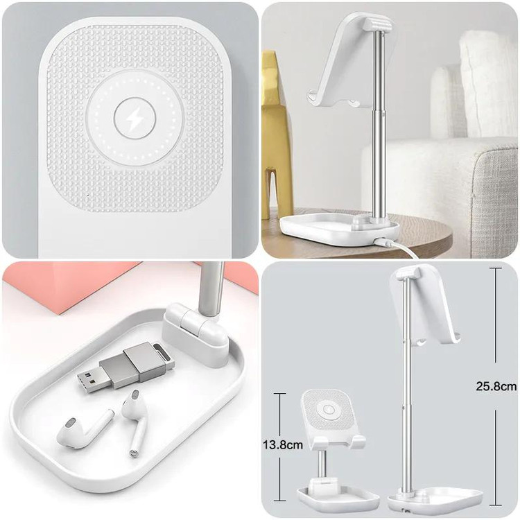 پایه تلسکوپی تاشو موبایل WIWU ZM100 برای گوشی و تبلت رومیزی(رنگ سفید)