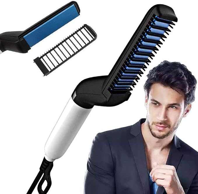 حالت دهنده سریع مو برای آقایان، شانه موی ماساژ دهنده و صاف کننده ریش برقی مدل FB161