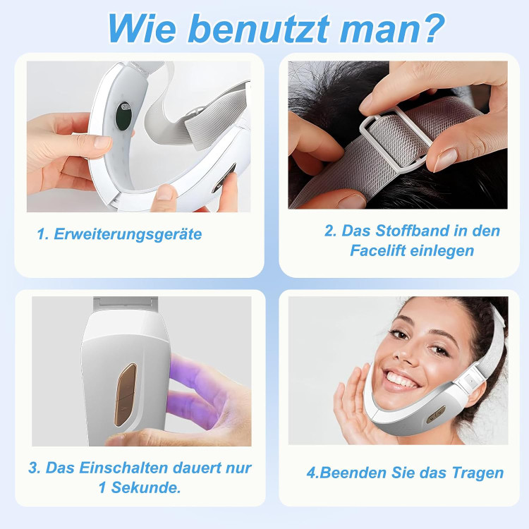 ماساژور صورت V شکل با EMS، ماساژور صورت با نور قرمز/آبی، 6 حالت برای سفت کردن، تخلیه لنفاوی و کوچک کردن غبغب، اصلاح کننده حرفه ای صورت V شکل برای لاغر کردن خط فک