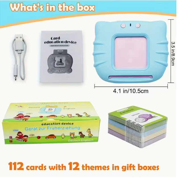 اسباب‌بازی آموزشی برای کودکان ۱ تا ۶ سال، ۱۱۲ فلش کارت، ۲۲۴ کلمه شنیداری(آبی)