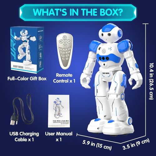 اسباببازی رباتیک هوش مصنوعی Pup Go Smart RC برای کودکان ۳+ سال، مناسب برای پسران، آوازخوان، رقص، تعاملی، صحبت کننده، دارای حسگر حرکت، کنترل از راه دور، مناسب برای کودکان اوتیسمی (آبی)