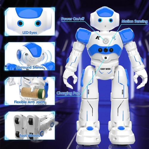 اسباببازی رباتیک هوش مصنوعی Pup Go Smart RC برای کودکان ۳+ سال، مناسب برای پسران، آوازخوان، رقص، تعاملی، صحبت کننده، دارای حسگر حرکت، کنترل از راه دور، مناسب برای کودکان اوتیسمی (آبی)