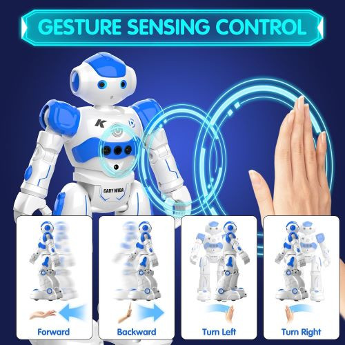 اسباببازی رباتیک هوش مصنوعی Pup Go Smart RC برای کودکان ۳+ سال، مناسب برای پسران، آوازخوان، رقص، تعاملی، صحبت کننده، دارای حسگر حرکت، کنترل از راه دور، مناسب برای کودکان اوتیسمی (آبی)