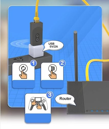 دسته بازی GFTVRCE مخصوص PS5، کنترل دقیق، وای فای، مناسب برای پلی استیشن 5، کامپیوتر، گیم پد، اتصال بدون لرزش، دارای آداپتور 2.4G