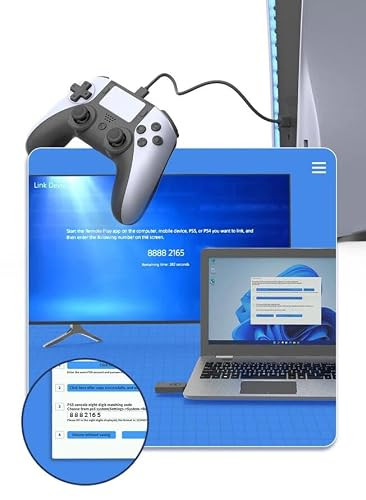 دسته بازی GFTVRCE مخصوص PS5، کنترل دقیق، وای فای، مناسب برای پلی استیشن 5، کامپیوتر، گیم پد، اتصال بدون لرزش، دارای آداپتور 2.4G
