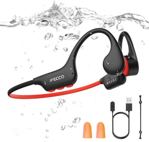 هدفون استخوانی ضد آب X27 مدل IFECCO مخصوص شنا – IP68 با بلوتوث 6.0، با 8G MP3 برای دویدن، دوچرخه سواری و ورزش
