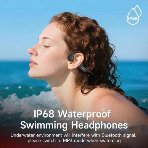 هدفون استخوانی ضد آب X27 مدل IFECCO مخصوص شنا – IP68 با بلوتوث 6.0، با 8G MP3 برای دویدن، دوچرخه سواری و ورزش