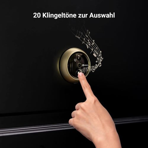 دوربین درب بازکن بیسیم EZVIZ DP2C طلایی ۲ مگاپیکسلی با صفحه نمایش رنگی ۴.۳ اینچی