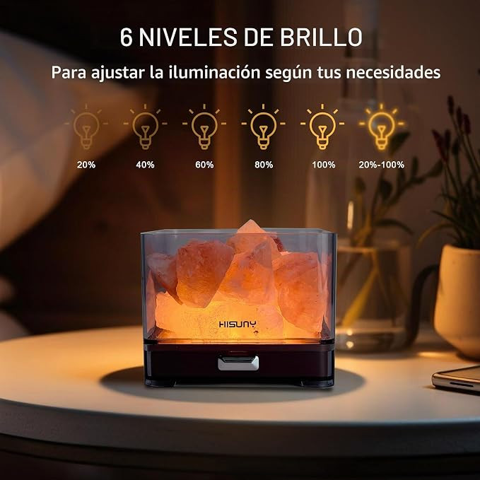 گرمکننده هوشمند روغن اسانس و چراغ نمک هیمالیا ۲ در ۱ - مینی USB - LED، چراغ خواب نمک طبیعی قابل تنظیم برای دکوراسیون منزل، یوگا، اسپا و مدیتیشن