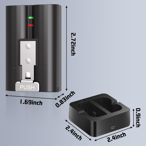باتری فوق سریع به همراه شارژر برای دوربین زنگ در ۱/۲/۳/۴، دوربین نورافکن و دوربین Stick Up، باتریهای لیتیوم-یونی قابل شارژ ارتقا یافته ۳.۶۵ ولت