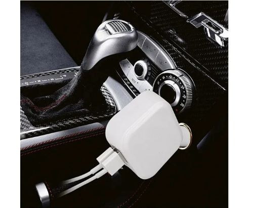 شارژر فندکی ماشین تاشو 2 در 1 با دو پورت USB مدل CH-316